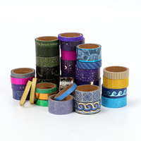 Kit de ruban adhésif de papeterie de bureau en papier autocollant acrylique multicolore de qualité supérieure avec logo personnalisé pour usage domestique