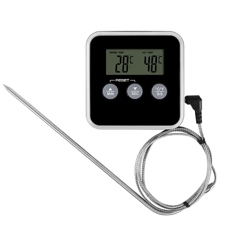 CE RoHS LFGB digital food thermometer with temperature and timer function meat thermometers for cooking refrigerator thermometer