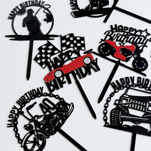 Adorno de acrílico para pastel con diseño de miel y dulzura, decoración de cumpleaños, artículos para fiestas temáticas de motocicletas y carreras de coches, 10 cm de ancho - Product Image 2