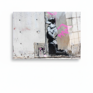 Printed Art Deco Panel Canvas Artwork Banksy Boy with <b>Balloon</b>-Urban Street Art <b>Decor</b> Hanging Tempered Glass - Product Image 2