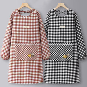 2022 Version coréenne mode <span class=keywords><strong>Blouse</strong></span> à manches longues coton salopette rouge Internet maison <span class=keywords><strong>cuisine</strong></span> <span class=keywords><strong>cuisine</strong></span> spécial femmes <span class=keywords><strong>tablier</strong></span> - Product Image 1