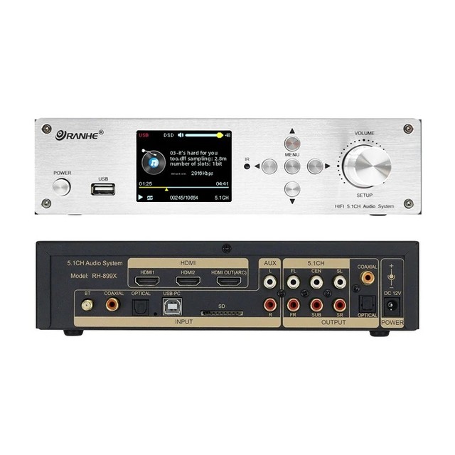 51CH Audio Decoder for 50 4K60Hz 20 Switcher 2 1 ARC Converter PC-USB DAC DTS AC3 51 Digital Audio System Metal for for