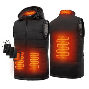 Veste sans manches à capuche chauffante pour <span class=keywords><strong>homme</strong></span>, <span class=keywords><strong>l</strong></span>égère, personnalisée, en gros, 4 zones de chauffe, contrô<span class=keywords><strong>le</strong></span> intelligent de la température à 3 niveaux, conception rechargeable - Product Image 1