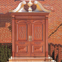 Porte double en bois antique de luxe sculptée en chêne pour porte principale Qualité garantie Portes principales en bois