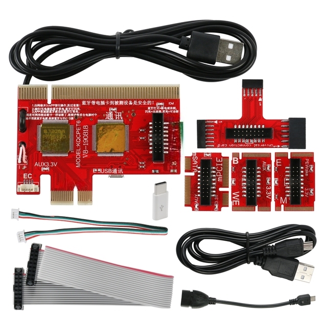 KQCPET6 V8 Desktop Laptop Computers Mobile Phone BT Smart Diagnostic Card PCI/PCIE/LPC/MiniPCI-E/EC USB Tester