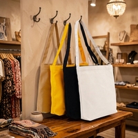 Sac fourre-tout en toile, sac à main moyen à porter à l'épaule, couleur unie, sac de courses réutilisable pour les courses quotidiennes et les voyages
