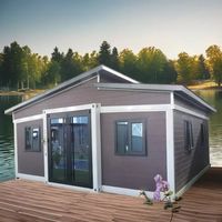 Maison mobile préfabriquée moderne en bois grainé de 20 pieds ou 40 pieds avec cuisine et salle de bain, maison conteneur extensible
