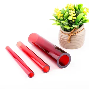 Made in China High saturation colored borosilicate glass tube New red glass tube 1200mm tubing pipe water