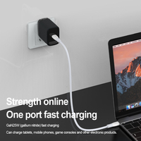 Cargador de Pared Portátil GaN de 25W con Tipo-C PD para Teléfonos Móviles, Compatible con USB-C, Samsung, iPhone