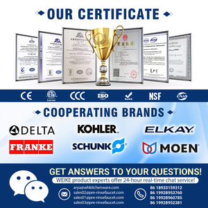 Robinet de cuisine mural en laiton massif chromé, durable, à double trou, pour évier de restaurant et nettoyage professionnel - Product Image 5