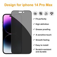 Protecteur d'écran de confidentialité pour iPhone 15 14 ultra Pro Anti Peeping 9H 2.5D Spy Privacy Protecteur d'écran en verre trempé à colle complète