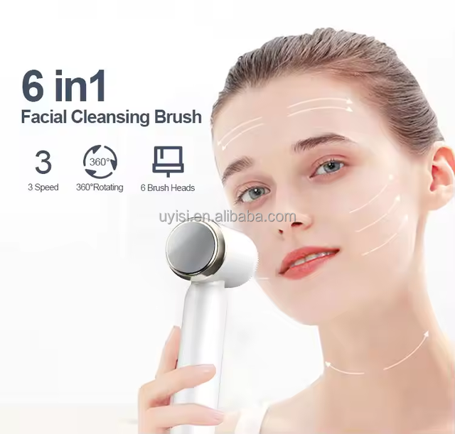 New Electronic Multifunction Facial Pore Deep Cleansing Brush Spa Skin Massage Electric Rotating Cleaning Device for Women