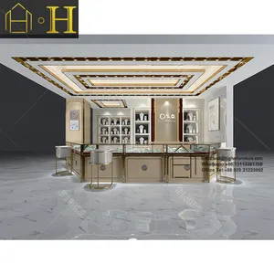 High End Tempered Glass Luxury Jewelry Display Showcase Jewelry Store Furniture For Retail Shop Decoration