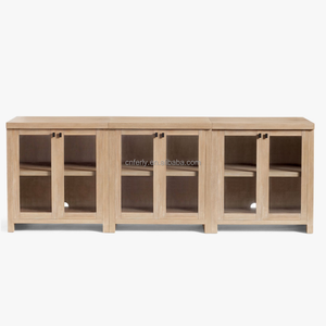 Ferly Buffets d'affichage au design moderne Mobilier d'intérieur Buffets d'armoires en bois de chêne <span class=keywords><strong>massif</strong></span> <span class=keywords><strong>Buffet</strong></span> d'affichage de ferme avec armoire - Product Image 3