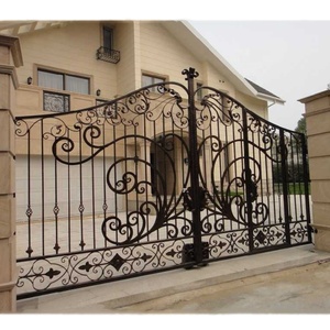 Nhà Hiện Đại Wrought Sắt Chính <span class=keywords><strong>Gates</strong></span> Thiết Kế Cổng Đơn Giản Điện Trượt Đường Lái Xe Đẹp Dân Cư Wrought Sắt <span class=keywords><strong>Gates</strong></span> - Product Image 1