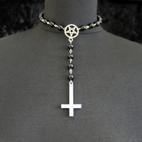 Colliers avec pendentif en croix pour femmes, bijoux religieux et gothique, colliers en étoile, perles, vente en gros, offre spéciale