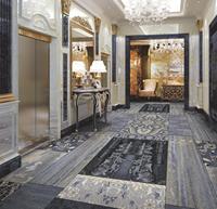 Tapis de salle de bal d'hôtel 5 étoiles violet doré à motifs floraux, tapis de sol pour hôtel américain, 80% laine et 20% nylon, tapis Axminster
