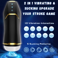 Masturbador Masculino 2 en 1 con Vibración y Succión Eléctrica Automática Juguetes Sexuales para Hombres Adultos