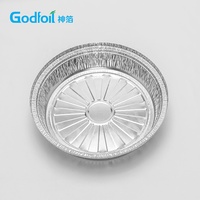 Barquette en aluminium de qualité alimentaire durable et bon marché de 8 pouces, jetable, ronde, avec couvercle en papier