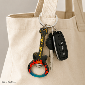 Gitarren-Schlüsselanhänger Flaschenöffner aus Metall-Zinklegierung Kreatives Musikfestival-Konzert-Souvenir Schlüsselring Anhänger Zubehör Personalisierbar - Product Image 4