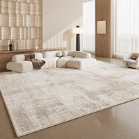 Tapis de sol moderne personnalisé, grand format, couleur crème, pour la décoration intérieure, lavable, pour chambre à coucher, en fausse fourrure douce, tapis central de luxe