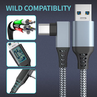 Cable VR de 3M 5M 6M 16FT con Ángulo Recto de 90 Grados, 5Gbps Gen1 3.2 USB Tipo A a Tipo C para Oculus Quest 1 2, Cable VR Link