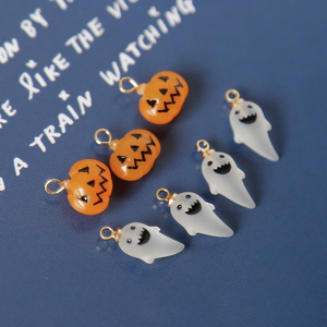 Halloween Children's Resin Spooky Miniature Charms DIY Jewelry Making | Ghost Lantern Skull Pumpkin Dog Pendants - Product Image 5