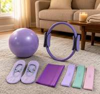 Perlengkapan Pilates Ramah Lingkungan untuk Latihan Yoga Cetak Logo Kustom Yoga Fitness Pilates Ring Mini Ball Fabric Booty Bands
