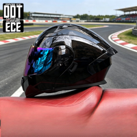 Casque de moto personnalisé à prix d'usine, casque de course personnalisable en ABS avec visière double