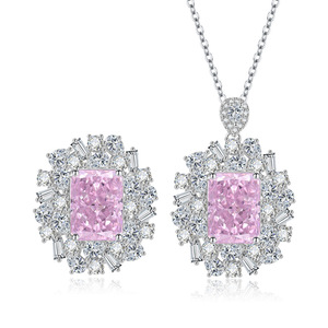 Iced Out 10*14MM 8A cubic zirconia Floral Fashion Jewelry Copper White Gold Plated Necklace and <b>Ring</b> <b>Set</b> <b>For</b> <b>Women</b> - Product Image 1