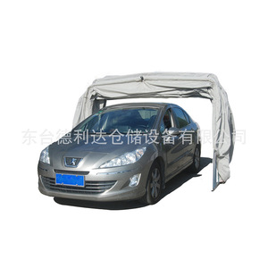 Delida Carport 4x2m Zinc Plated Frame Cloth Tarpaulin Manual Operation Outdoor Parking Garage - Product Image 1