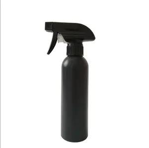 Bouteille de pulvérisation en plastique HDPE 250ml 8oz noir mat de haute qualité à épaules rondes PET airfresh soins capillaires avec pulvérisateur à gâchette