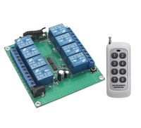 Módulo de relé 12V DV 10Amp, controlador de Control remoto de 8 canales, interruptor RF inalámbrico, placa de circuito para sistema de alarma, electrodoméstico