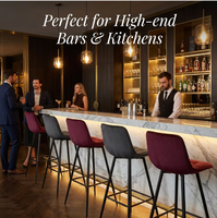 Chaises de bar classiques nordiques, chaises hautes personnalisées avec pieds en métal, repose-pieds, chaises de comptoir de cuisine en velours, chaises de bar à café