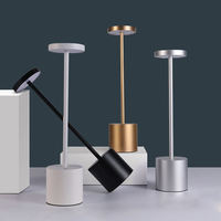 Lampes de table portables en métal à commande tactile, design moderne, LED rechargeables, sans fil, port USB, décoratives pour restaurant