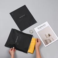 Sacs à Vêtements Personnalisés avec Logo Noir, Emballage de Vêtements, Sac Zippé Givré Noir, Vente en Gros