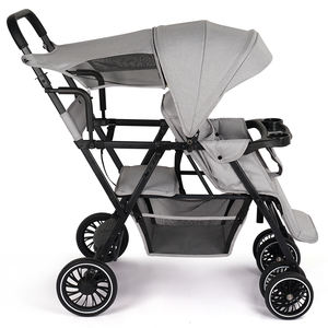 ベビーキャリア折り畳み式Kinderwagenツインズベビーベビーカー乳母車ダブルベビーカー2席 - Product Image 2