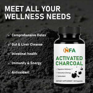 Hot Sale Activated Charcoal Capsules 120 Count Dietary <b>Supplement</b> For Digestive Wellness Immunity Antioxidant Support - Product Image 5