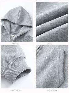 Sweat à capuche zippé 100 % coton, molleton épais, coupe oversize, personnalisable avec logo, pour hommes - Product Image 4