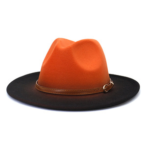 Cappelli Fedora di feltro alla moda per le donne con cappello accessorio fascia nera tesa due <span class=keywords><strong>Ton</strong></span> cappelli Panama per uomo - Product Image 5