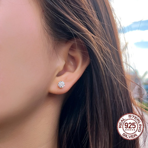 Chic Cubic Zircon Hypoallergenic 925 Sterling Silver Second Piercing Mini Ear Bone <strong>Small</strong> <strong>Stud</strong> <strong>Earrings</strong> for Women Gift Accessory - Product Image 4