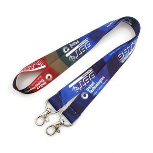 Pas de commande minimum Lanière à crochet en polyester rouge écologique avec gravure offset et sérigraphie en soie avec logo personnalisé - Product Image 2