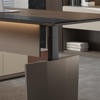 Bureau de direction réglable de luxe pour PDG, table d'ordinateur haut de gamme, mobilier de bureau de président, bureau de direction à hauteur réglable