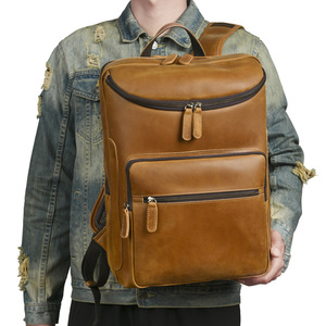 Mochila Retro de Cuero Crazy Horse para Hombre, 36-55L, Duradera, con Múltiples Compartimentos, para Viajes y Ocio - Product Image 1