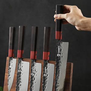 الأبنوس الخشب مقبض اليدوية مزورة دمشق الصلب VG10 النواة شفرة قطع الطبخ المطبخ طقم السكاكين - Product Image 3