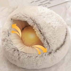 Phổ Mùa Đông Ấm Áp Bán-Kèm Theo Mèo Giường Hang Động Thời Trang Rắn Sang Trọng Cảm Thấy Chất Liệu Mèo Tổ Kennel Mềm Thảm Cho Mèo Chó - Product Image 5