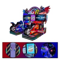 Simulateur de course de moto double à monnayeur, machine de jeu dynamique à inclinaison pour centre de jeux intérieur et FEC