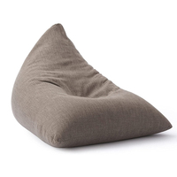 Pouf triangulaire en fausse toile de lin pour salon, siège au sol, fauteuil individuel, mobilier