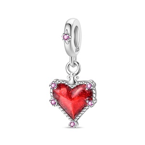 Nuevo Dije Original de Plata de Ley S925, Abalorio de Cuento de Hadas con Reloj, Castillo, Llave Mágica, Amor Rojo, Colgante para Pulsera DIY, Joyería para Mujer - Product Image 4