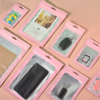 Sacs Mylar Rose Mat Personnalisés avec Fermeture Éclair et Fenêtre Frontale pour Petits Objets, Refermables, Imprimés avec Logo, Anti-Odeur, Métalliques Mat